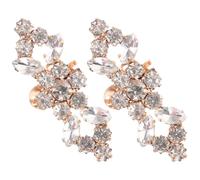 BESTYASH 2 Pièces Clips de Chaussures Brillants Dorés, Paire, Alliage et Pierres