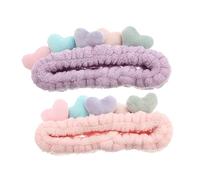 BESTYASH 2 Pièces cravate de cheveux de lavage de visage bandeau facial hair charms hair toppers headband sport bande de cheveux pour la femmes beau bandeau peluche Violet,mauve