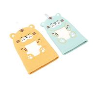 BESTYASH 2 Pièces de Bain pour Garçon Fille Serviettes à Éponge Animaux Mignons Doux et Absorbants Idéaux pour Bain Nettoyage Peau des Garçon Fille Lot de Tigre Bleu et Jaune