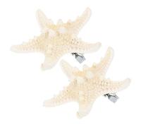 BESTYASH 2 Pièces Épingle à Cheveux Étoile De Mer Nautique Clip De Cheveux De Star Pince à Cheveux De Plage Naturel Fille Agrafe Mariage Océan Sirène Cheveux D'étoile De Mer Beige