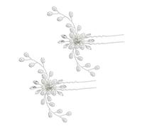 BESTYASH 2 Pièces Épingle à cheveux hairpin barrette hair bow marivaux hair pin casque cérémonie cheveux de mariage décor de cheveux de mariée coiffure brillante de mariée alliage Silver