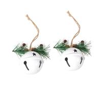 BESTYASH 2 Pièces Grelots pour Décoration Sapin Noël Suspensions Brillantes et Sonores Accessoires de Bijoux Festifs pour Maison et Porte