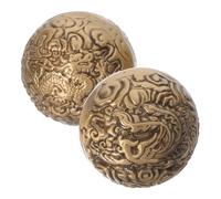 BESTYASH 2 Pièces Hand Exercise Balls Brass Dragon Phoenix Pattern Fitness Handballs For Grip Strengthening Finger Coordination Training