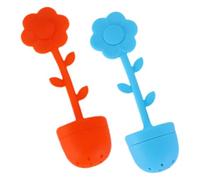 BESTYASH 2 pièces Infuseur à Thé Silicone Fleur Filtre à Mailles Fines pour Vrac Filtre à Thé Réutilisable Rouge et Bleu Accessoire Pratique pour Maison et Restaurant