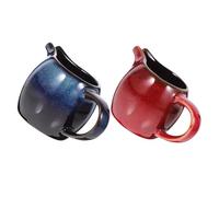 BESTYASH 2 pièces Mini Crémier Céramique avec Poignée Pots à Lait et Sauces Porcelaine pour Café Thé Crème et Vinaigrettes Design Ergonomique et