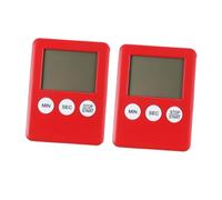 BESTYASH 2 pièces Minuteur Numérique Rouge Minuterie Portable pour Cuisine Cuisson Entraînement et Pâtisserie Compte à Rebours Facile à Utiliser avec Support Table