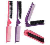 BESTYASH 2 Pièces Peigne Pliant Portable Bouclé Poche Enfant Anti-pelliculaire Professionnel Hommes Pliable Brosse Emmêlante Démêler Incurvé Compact Double Abdos