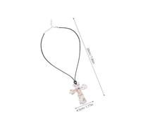 BESTYASH 2 Pièces Pendentifs Croix Verre Faits Main pour Création de Bijoux Ornement Religieux Chrétien Design Croix Élégant Compatibles Diy Noir et Blanc