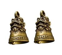 BESTYASH 2 pièces Pendentifs Laiton Vintage Décoration Suspendue Cloche Unique Charme Léger pour Voiture Bureau et Cadeau