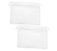 BESTYASH 2 pièces Pochons Satin Blanc avec Cordon de Serrage Sacs de Rangement Doux pour Bijoux Vêtements et Accessoires Lot de Élégants pour Organisation Maison et Voyage