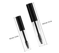 BESTYASH 2 pièces Tube Mascara Vide Transparent avec Bouchon Noir Flacon Maquillage Yeux Petit et Grand Format Contenant pour Crème Cils Réutilisable Voyage et DIY Couleur Aléatoire