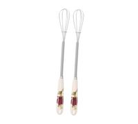 BESTYASH 2 pièces Œufs Manuel Acier Inoxydable Batteur avec Poignée Céramique Ergonomique Mixeur et Portable pour Pâtisserie et Cuisine