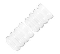 BESTYASH 2 pièces Verres Nervurés Verre Transparent Lot de Tasses Café Résistantes Haute Température Micro Ondes pour Boissons Maison Bureau