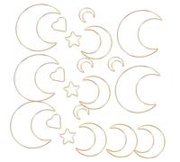 BESTYASH 20 pièces Anneaux Métalliques Dream Catcher pour Bricolage DIY Cercles Lisses Formes Lune Étoile Cœur Accessoires pour Attrape et Décoration Macramé