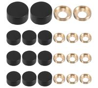 BESTYASH 20 Pièces Bouchon à Vis en Plastique Bombé Noir, pour Vis Cache | Installation Facile, Usage Bureau et Maison, Protection Poussière et Eau, Finition Plastique Cuivre