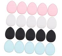 BESTYASH 20 Pièces Éponge à Maquillage Mini Puff pour Application Facile avec Strap pour Utilisation Pratique pour Maquillage Pouce Noir Bleu Rose et Blanc