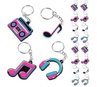 BESTYASH 20 pièces Porte Clés Note de Musique PVC pour Fête Dansante Accessoires Décoratifs Vintage et pour de Fête Musicale