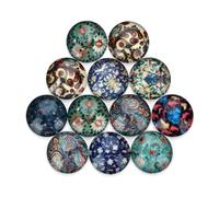BESTYASH 20pcs Patch de Verre Rond Demi-boule Style Ethnique pour Fabrication de Bijoux, Matériel Décoratif Facile à Coller, pour Fournitures D'artisanat Plusieurs styles