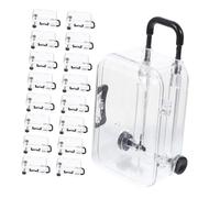 BESTYASH 24 Pièces Boîtes à Bonbons Transparentes Valises Miniatures avec Poignée Conteneurs Plastique Rangement et Accessoires pour Garçon Fille et Voyages