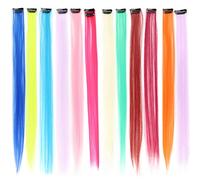 BESTYASH 24 Pièces Extensions de Cheveux Longs Colorés Clip One Piece Rajouts Invisibles et Sécurisés pour Look Éblouissant Couleur Aléatoire