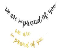 BESTYASH 2ensembles Bannière De Fête De De We Are So Proud of You Décoration Pour De Graduation De Arrière-plan De Fête Accessoires Festifs