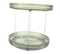 BESTYASH 2étage Organisateur De Maquillage Rotatif Niveaux Plateau Cosmétique Transparent Rangement Pratique Pour Parfum Et Produits De Beauté Accessoire De Salle De Bain Et Bureau