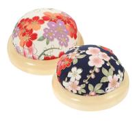 BESTYASH 2pcs Coussins à Épingles Réutilisables Base en Bois, Facile à Ranger et Fixer Les Aiguilles pour Couture et Quilting Quotidien