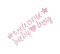 BESTYASH 2pièces Bannière de Fond pour Shower Panneau Annonce de Naissance Décorations à Suspendre pour Fille Révélation du Banderole Pailletée Accessoires Photo pour Fête