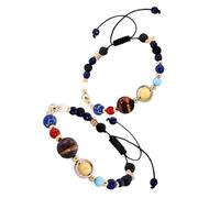 BESTYASH 2pièces Bracelet Perles Thématique Univers Bracelet Solaire Du Système Planétaire Pour Femmes Accessoire Astrological Fait Main Pour Rassemblements