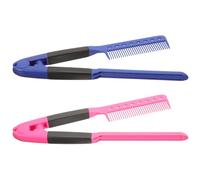 BESTYASH 2pièces Brosse à Cheveux Lissante Portable v De Peigne à Plastique à Haute Température Pour Coiffure à Ou Salon Rose Bleu
