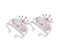 BESTYASH 2pièces Couronnes Anniversaire Pour Filles Diadèmes De Princesse Décorations De Cheveux Pour Fêtes Et Spectacles Scène