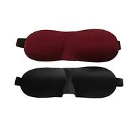 BESTYASH 2pièces De Sommeil Contouré Léger Et Bandeau Ajustable Pour Dormir Voyage Et Siestes Cache-œil Occultant Confort Noir Et Vin Rouge Sans Pression Des Yeux