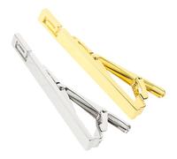 BESTYASH 2pièces Épingle à Cravate Dorée pour Homme Lot de Pinces à Cravate pour Costume et Chemise Accessoires de Costume Professionnels