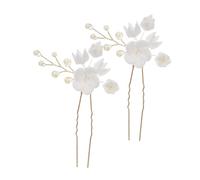 BESTYASH 2pièces Épingles à Cheveux de Mariage Fausses Perles et Fleurs Lot de Pinces à Cheveux pour Mariée Accessoires de Coiffure Élégants
