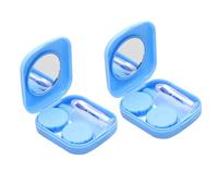 BESTYASH 2pièces Étui à Lentilles Portable avec Miroir Pince à Épiler Ventouse Boîte De Rangement pour Lentilles De Contact Bouteille Boîte De Rangement pour Voyages