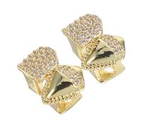 BESTYASH 2pièces Grills Halloween Zircone Fausses Canines de Vampire Bijoux Dentaires pour Hommes et Femmes Accessoires de Costume Grills Dentaires pour Cosplay et Fêtes