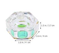 BESTYASH 2pièces Lot De Coupelles Verre Octogonales Pour Nail Art Récipients Durables Avec Couvercles Pour Poudre Et Liquide De Manucure