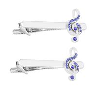 BESTYASH 2pièces Lot De Pinces à Cravate Forme De Notes De Musique Pour Costume Et Vêtements