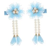 BESTYASH 2pièces Pince à Cheveux Décorative Avec Pompon Et Fleurs Jolie Accessoire Pour Fille Coiffe à Pompon Élégante