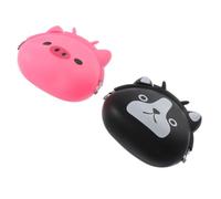 BESTYASH 2pièces Pochette à Monnaie Silicone Animale Porte-clés Mignon Forme De Chien Cochon Pratique Et Légère pour Petits