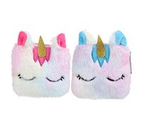 BESTYASH 2pièces Porte-Monnaie Peluche Licorne Doux avec Fermeture Petit Porte-cl Zipp Multifonctionnel pour Pi Ces Et Accessoires Sac Main Et Bureau Lot de Couleurs Atoires