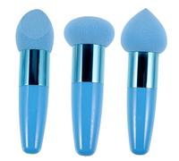 BESTYASH 3 Pièces Beauté Stylo Mélange Éponge Se Maquiller Faire or Nettoyage Soin Du Visage Bob Applicateur De Maquillage Outil De Maquillage Blue Émulsion