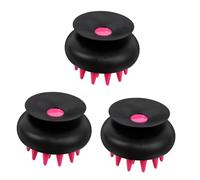 BESTYASH 3 Pièces brosse à shampoing cuir chevelu poil brosse à sanglier bouclé brosse à cheveux démêlante démêler brosse de shampooing petit laveur de cheveux petit laveur de tête Noir