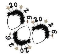 BESTYASH 3 Pièces Headband Happy Year Glitter Star Tiara Party Hair Accessories For Christmas Holiday Celebrations