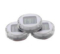 BESTYASH 3 Pièces Horloge Guidon Étanche Mini Électronique pour Affichage Digital Compacte et Accessoires Auto Blanc