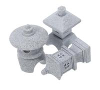 BESTYASH 3 pièces Mini Pagoda Garden Statue Set Miniature Japanese Style Lanterns for Zen Garden Aquarium and Bonsai Terrarium Decorations Artistic Micro Landscape Ornaments