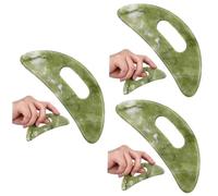 BESTYASH 3 Pièces Panneau de grattage vert masseur grattant soin du visage outils de soins de la peau grattoir de visage de jade Cou planche de gua sha outil gua sha grattoir facial Xiuyu