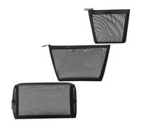 BESTYASH 3 Pièces Set Rangement pour Cosmétiques Trousse de Toilette Zippée Pratique et Transparente pour Voyage et Usage