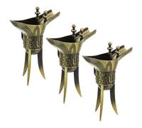 BESTYASH 3 Pièces Tasse à Liqueur Chinoise en Alliage Style Ancien Unique pour et Décoration de Table, Saint-valentin