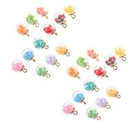BESTYASH 30 Pièces Pendentifs en Verre Colorés Étoiles à 5 Branches 16mm Trou Suspendre, Accessoires pour Bijoux Diy, Décoration Maison et Anniversaire Couleur Aléatoire